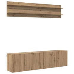 Unites Tv Montage Mural 6 Pcs Chêne Artisanal Bois D'Ingénierie Vidaxl