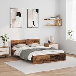 Cadre De Lit Bois Ancien 120 X 190 Cm Bois D'Ingénierie Vidaxl