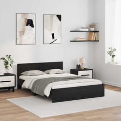 Cadre De Lit Chêne Noir 120 X 190 Cm Bois D'Ingénierie Vidaxl