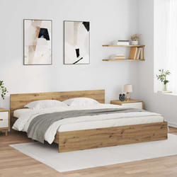 Cadre De Lit Chêne Artisanal 180 X 200 Cm Bois D'Ingénierie Vidaxl