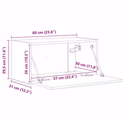 Meuble Tv Mural 2 Pcs Chêne Artisan 60 X 31 X 29.5 Cm Vidaxl - Vue supplémentaire 2