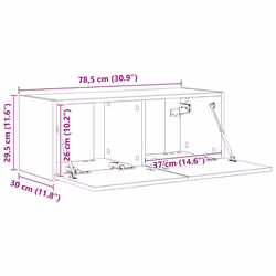 Meuble Tv Mural Béton 60 X 31 X 29.5 Cm Bois D'Ingénierie Vidaxl - Vue supplémentaire 2