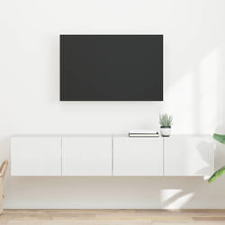 Meuble Tv Mural 2 Pcs Blanc Brillant 60 X 31 X 29.5 Cm Vidaxl