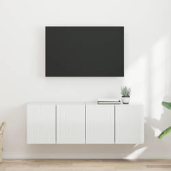 Meuble Tv Mural 2 Pcs Blanc Brillant 59,5 X 31 X 40 Cm Vidaxl