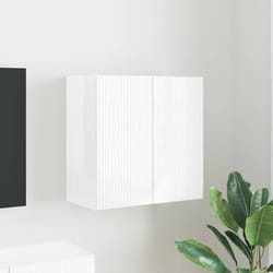 Meuble Tv Mural Montage Mural Blanc Brillant 59,5 X 31 X 60 Cm Vidaxl