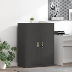 Armoire de rangement - VIDAXL - 80 x 40 x 105 cm - Noir - Acier laminé à froid - Portes verrouillables