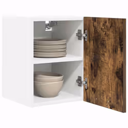 Armoire Suspendue Avec Stockage Riga 2 Pcs Chêne Fumé Et Blanc Vidaxl - Vue supplémentaire 2