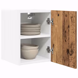 Armoire Suspendue Avec Stockage Riga 2 Pcs Bois Ancien Et Blanc Vidaxl - Vue supplémentaire 2