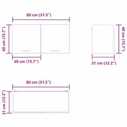 Armoire Suspendue Avec Stockage Riga Chêne Noir 80 X 31 X 40 Cm Vidaxl - Vue supplémentaire 2