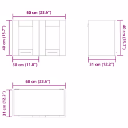 Armoire Suspendue Avec Porte 2 Pcs Chêne Noir 60 X 31 X 40 Cm Vidaxl - Vue supplémentaire 2