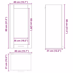 Armoire Suspendue Avec Porte Riga Chêne Sonoma 40 X 31 X 80 Cm Vidaxl - Vue supplémentaire 2