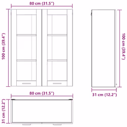 Armoire Suspendue Chêne Noir 80 X 31 X 100 Cm Bois D'Ingénierie Vidaxl - Vue supplémentaire 2