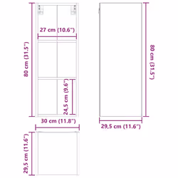 Armoire Suspendue Avec Stockage Riga Blanc 30 X 29,5 X 80 Cm Vidaxl - Vue supplémentaire 2