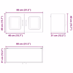 Armoire De Cuisine Avec Stockage Kalmar Noir 80 X 31 X 40 Cm Vidaxl - Vue supplémentaire 2