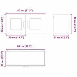 Armoire De Cuisine Avec Stockage Kalmar Noir 80 X 31 X 40 Cm Vidaxl - Vue supplémentaire 2