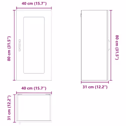 Armoire De Cuisine Kalmar 2 Pcs Gris Béton 40 X 31 X 80 Cm Vidaxl - Vue supplémentaire 2