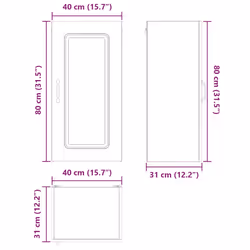 Armoire De Cuisine Kalmar Blanc Brillant 40 X 31 X 80 Cm Vidaxl - Vue supplémentaire 2