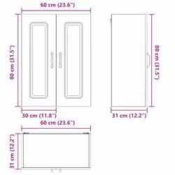 Armoire De Cuisine Avec Stockage Kalmar Noir 60 X 31 X 80 Cm Vidaxl - Vue supplémentaire 2