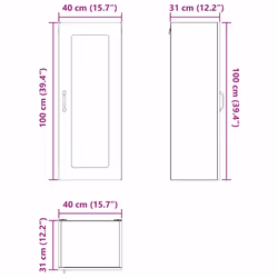 Armoire De Cuisine Avec Stockage Kalmar Noir 40 X 31 X 100 Cm Vidaxl - Vue supplémentaire 2