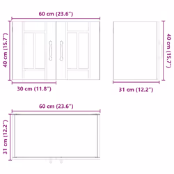 Meuble Mural De Cuisine Avec Porte Chêne Brun 60 X 31 X 40 Cm Vidaxl - Vue supplémentaire 2