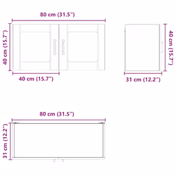 Armoire De Cuisine Chêne Brun 80 X 31 X 40 Cm Bois D'Ingénierie Vidaxl - Vue supplémentaire 2