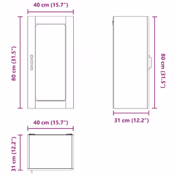 Armoire De Cuisine Noir 40 X 31 X 80 Cm Bois D'Ingénierie Vidaxl - Vue supplémentaire 2