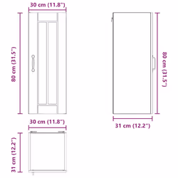 Meuble Mural De Cuisine Blanc 30 X 31 X 80 Cm Bois D'Ingénierie Vidaxl - Vue supplémentaire 2