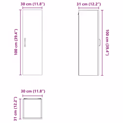 Armoire De Cuisine Noir 30 X 31 X 100 Cm Bois D'Ingénierie Vidaxl - Vue supplémentaire 2