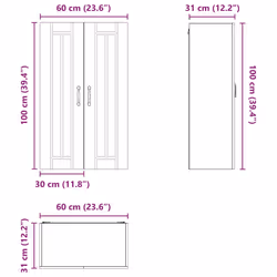 Armoire De Cuisine Blanc 60 X 31 X 100 Cm Bois D'Ingénierie Vidaxl - Vue supplémentaire 2