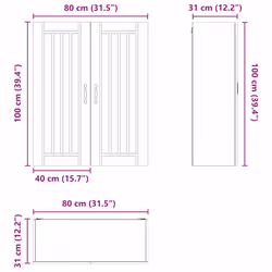 Armoire De Cuisine Blanc 80 X 31 X 100 Cm Bois D'Ingénierie Vidaxl - Vue supplémentaire 2