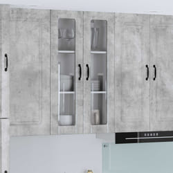 Meuble Mural De Cuisine Avec Porte Gris Béton 60 X 31 X 100 Cm Vidaxl