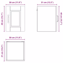 Armoire De Cuisine 2 Pcs Chêne Artisanal 30 X 31 X 40 Cm Vidaxl - Vue supplémentaire 2