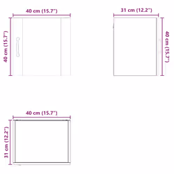 Armoire De Cuisine Avec Porte 2 Pcs Gris Béton 40 X 31 X 40 Cm Vidaxl - Vue supplémentaire 2