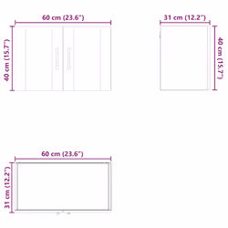 Armoire De Cuisine 2 Pcs Blanc Brillant 60 X 31 X 40 Cm Vidaxl - Vue supplémentaire 2