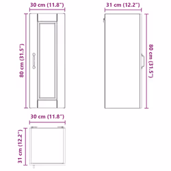 Armoire De Cuisine Avec Étagère 2 Pcs Blanc 30 X 31 X 80 Cm Vidaxl - Vue supplémentaire 2