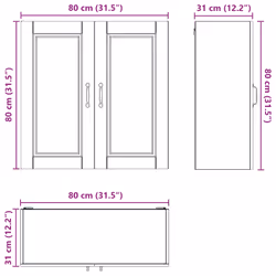 Armoire De Cuisine Avec Étagère Blanc Brillant 80 X 31 X 80 Cm Vidaxl - Vue supplémentaire 2