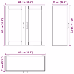 Armoire De Cuisine Chêne Brun 80 X 31 X 80 Cm Bois D'Ingénierie Vidaxl - Vue supplémentaire 2