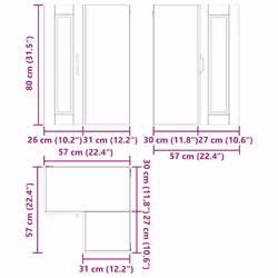 Armoire De Cuisine Chêne Fumé 57 X 57 X 80 Cm Bois D'Ingénierie Vidaxl - Vue supplémentaire 2