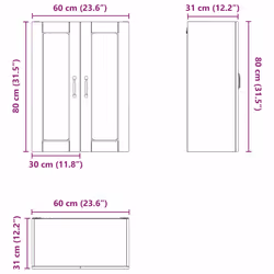 Armoire De Cuisine Avec Étagère Blanc Brillant 60 X 31 X 80 Cm Vidaxl - Vue supplémentaire 2