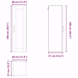 Armoire De Cuisine Avec Étagère Gris Sonoma 30 X 31 X 100 Cm Vidaxl - Vue supplémentaire 2