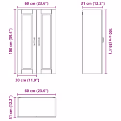 Armoire De Cuisine Blanc 60 X 31 X 100 Cm Bois D'Ingénierie Vidaxl - Vue supplémentaire 2