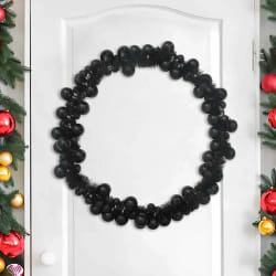 vidaXL Guirlande de Boules de Noël Noir 186 cm Polystyrène