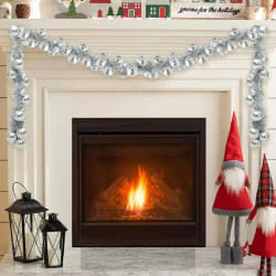 vidaXL Guirlande de Boules de Noël Argent 186 cm Polystyrène