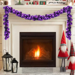 vidaXL Guirlande de Boules de Noël Lilas 186 cm Polystyrène