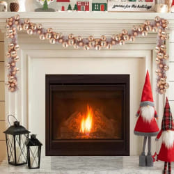 vidaXL Guirlande de Boules de Noël Rose doré 186 cm Polystyrène