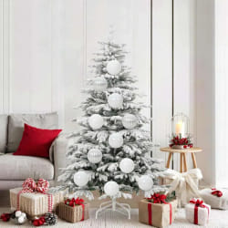 vidaXL Ensemble de Boules de Noël 9 pcs Blanc