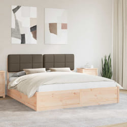 Cadre De Lit Avec Tête De Lit Rembourrée Taupe 180 X 200 Cm Vidaxl