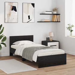Cadre De Lit Chêne Noir 100 X 200 Cm Bois D'Ingénierie Vidaxl