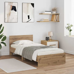 Cadre De Lit Chêne Artisanal 90 X 200 Cm Bois D'Ingénierie Vidaxl