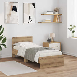 Cadre De Lit Chêne Artisanal 75 X 190 Cm Bois D'Ingénierie Vidaxl